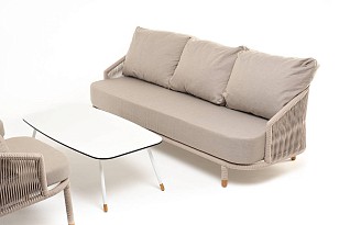 Лаунж-зона 4SIS Верона 5-местная, каркас белый, роуп бежевый, садовая мебель