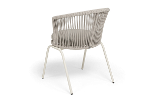 Стул 4SIS Люксембург, каркас RAL1013 муар, роуп бежевый, ткань бежевая, садовая мебель