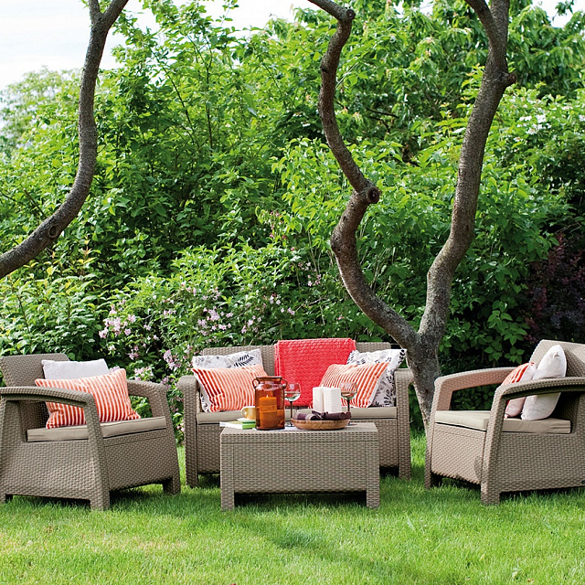 Лаунж зона Keter Corfu Set капучино 