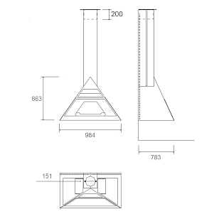 Дровяной камин Focus Admeto для дачи Дровяной камин Focus Admeto, товары для загородного дома