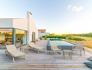 Шезлонг-лежак Siesta Contract Pacific Цвет: бежевый, садовая мебель