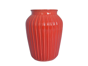 Ваза "Ребристая" Дымов Керамика 2 л Цвет: красный, товары для загородного дома