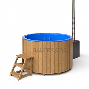 Купель с печкой Baltresto Round Ø1.8 м синяя, уличное оборудование