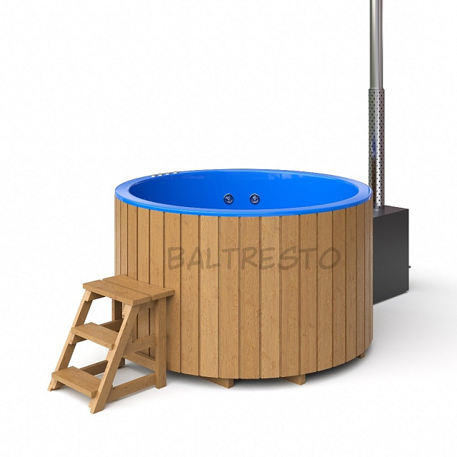 Купель с печкой Baltresto Round Ø1.8 м синяя 