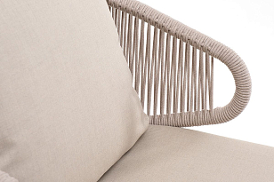 Кресло 4SIS Милан, каркас алюминий белый муар, роуп бежевый круглый, ткань бежевая 035 для дачи Кресло 4SIS Милан, каркас алюминий белый муар, роуп бежевый круглый, ткань бежевая 035, садовая мебель