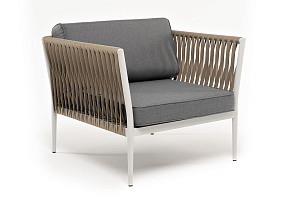 Кресло 4SIS Касабланка Цвет: светло-серый (RAL7035) муар, серо-коричневый, серый для дачи Кресло 4SIS Касабланка Цвет: светло-серый (RAL7035) муар, серо-коричневый, серый, садовая мебель