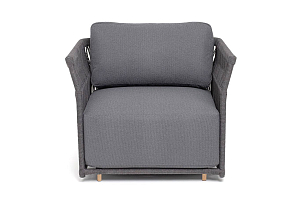 Кресло 4SIS Лугано, темно-серый муар, роуп темно-серый, ткань темно-серая, садовая мебель
