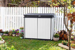 Высокий шкаф Keter Premiere XL 1150 л + 2 полки, садовая мебель
