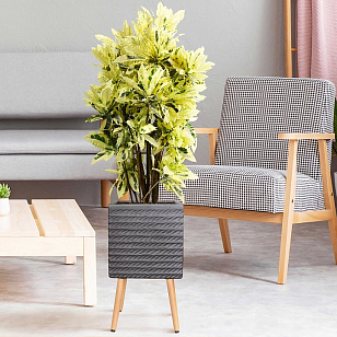 Кашпо Idealist Lite Таун Куб напольное с подставкой 37 Цвет: черный, уличное оборудование