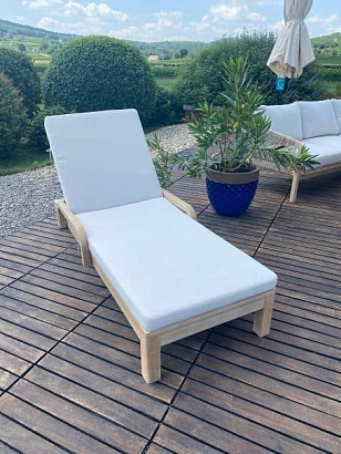 Шезлонг деревянный с матрасом Tagliamento Rimini , садовая мебель