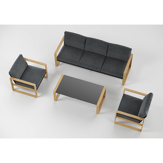 Лаунж зона Gardenini Premium Elegante Long Карбон / Антрацит 