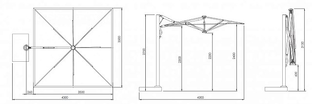 Зонт профессиональный Scolaro Astro Timber 