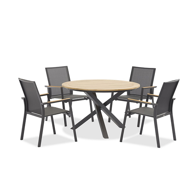 Обеденный комплект Brafritid Timra T-N Цвет: антрацит/натуральный 