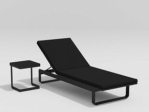 Шезлонг Gardenini Villino black, садовая мебель