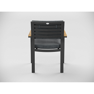 Обеденная зона Gardenini Premium Primavera Карбон / Темно-серый со стульями Bella, садовая мебель