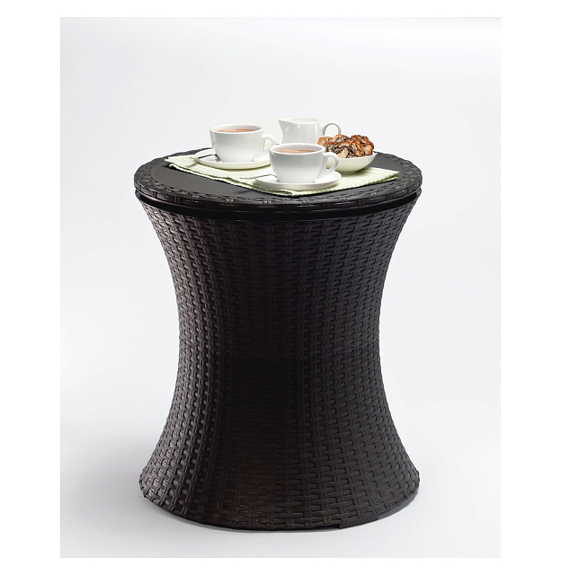 Столик-холодильник Keter Cool bar rattan серый 