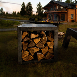 Дровница из бетона Concretika DR 45 для сада и загородного дома Дровница из бетона Concretika DR 45, уличное оборудование