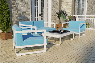 Лаунж зона Gardenini Villino Blue, садовая мебель