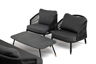 Лаунж-зона 4SIS Верона 5-местная, каркас темно-серый, роуп темно-серый для дачи Лаунж-зона 4SIS Верона 5-местная, каркас темно-серый, роуп темно-серый, садовая мебель
