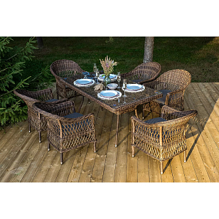 Обеденная группа 4SIS Амароне на 6 персоны, цвет коричневый, садовая мебель