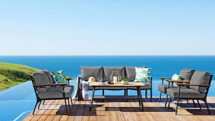 Диван Joygarden Concorde двухместный темный графит для дачи Диван Joygarden Concorde двухместный темный графит, садовая мебель