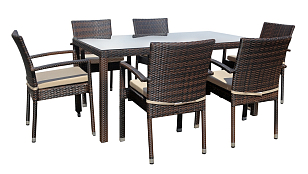 Плетеный стул Joygarden Milano темно-коричневый для дачи Плетеный стул Joygarden Milano темно-коричневый, садовая мебель