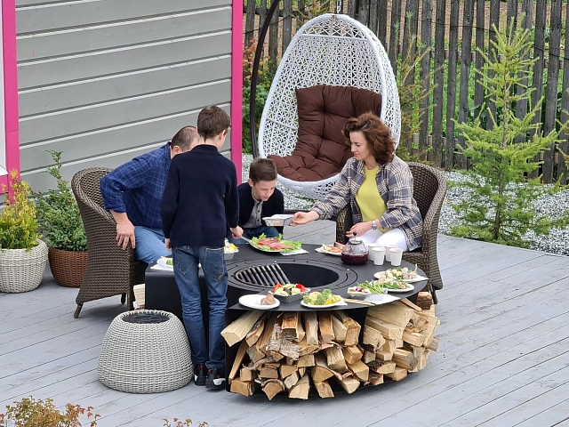 Гриль-очаг Elbrus Home Альпы Ø130 (Термостойкая эмаль)