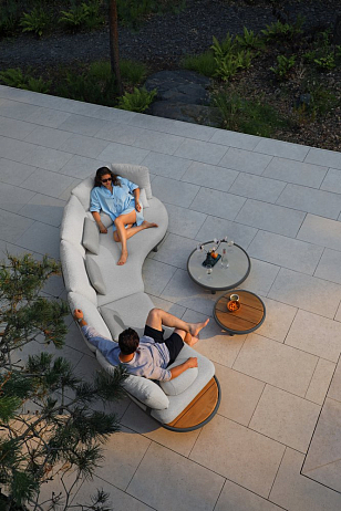 Лаунж зона (диван и парные столики) Brafritid Gotland антрацит/серый, алюминий, садовая мебель