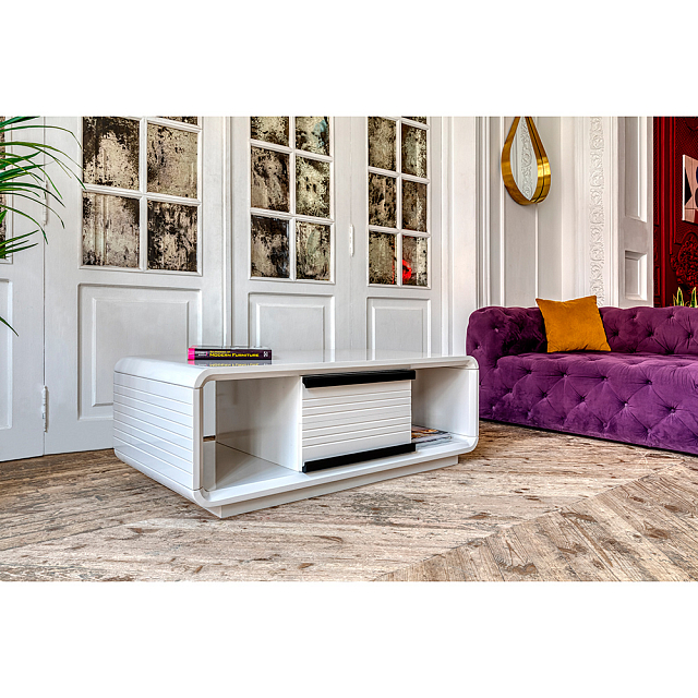 Столик-тумба журнальный Paoli Velvet Цвет: серый беж