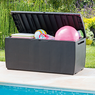Ящик для хранения Keter Rattan Capri 305L коричневый для дачи Ящик для хранения Keter Rattan Capri 305L коричневый, садовая мебель