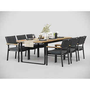 Стол Gardenini Premium Voglie 220 Карбон, садовая мебель