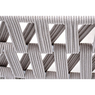 Кресло 4SIS Диего, основание дуб, каркас светло-серый шагрень, роуп бежевый, ткань бежевая 15052, садовая мебель