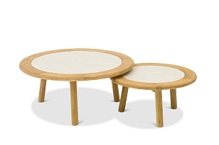 Лаунж зона (диван и столики) Brafritid Avesta серый, тик/алюминий/веревка, садовая мебель