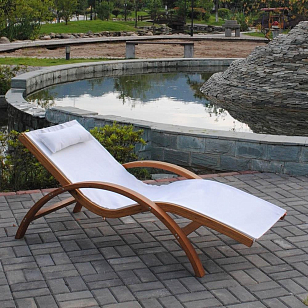 Шезлонг лежак Lite San Remo White, садовая мебель