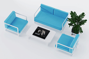 Лаунж зона Gardenini Villino Blue, садовая мебель