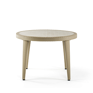 Стол Osaka с пластиковым верхом Ø110 Цвет Кофе, садовая мебель