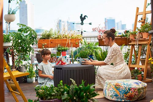 Стол-сундук Keter Circa Wood 140 л 