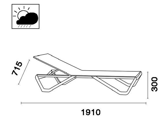 Шезлонг-лежак Papataya Wave Цвет: тортора 