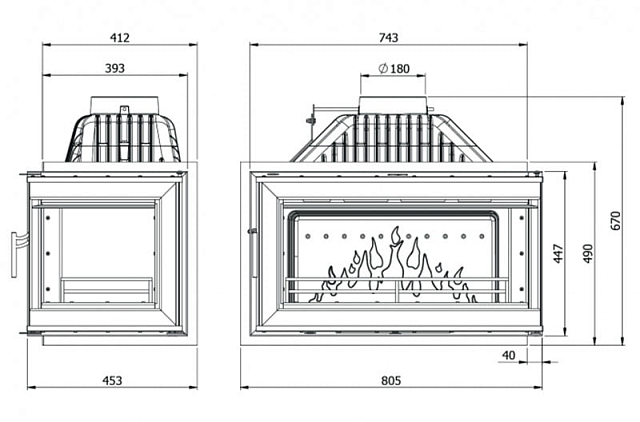 Каминная топка Kaw-Met (W 16 PB)
