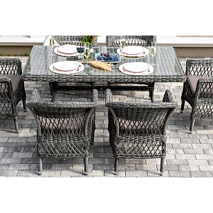Обеденная группа 4SIS Амароне на 6 персоны, цвет графит, садовая мебель