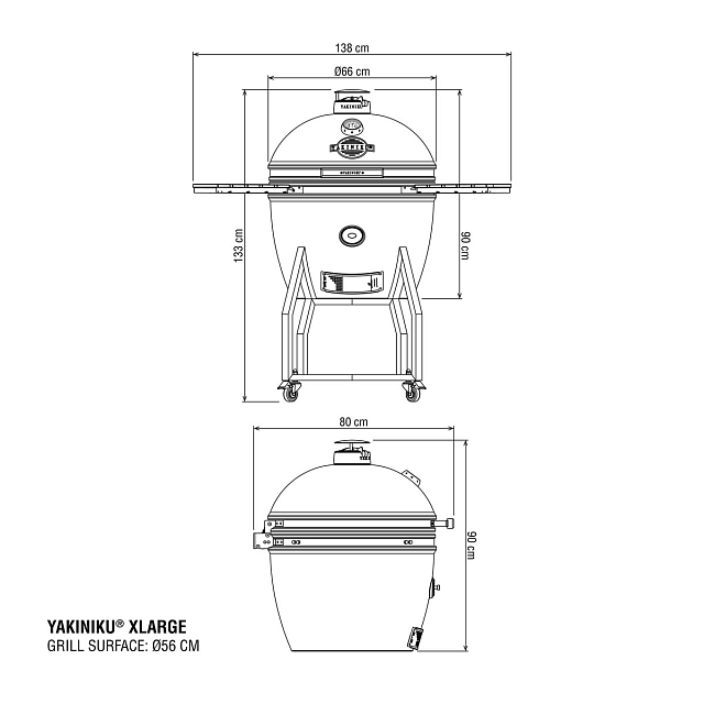 керамический гриль yakiniku xlarge kamado (основание, столики, pro набор)