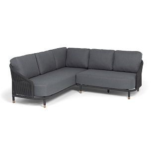 Диван модульный 4SIS Верона, каркас темно-серый муар, роуп темно-серый, ткань темно-серая, садовая мебель