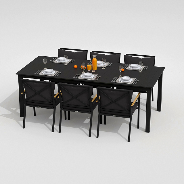 Обеденная группа Ideal Patio Dolla Festa Plus 220 Цвет: карбон, антрацит 