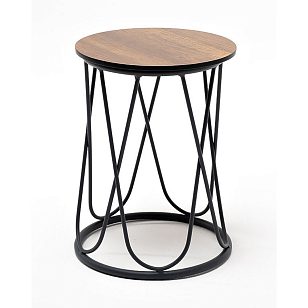 Стол журнальный 4SIS Перу, каркас темно-серый муар, столешница дуб, садовая мебель