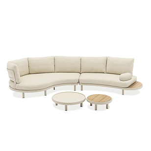 Лаунж зона (диван и парные столики) Brafritid Gotland бежевый, алюминий, садовая мебель