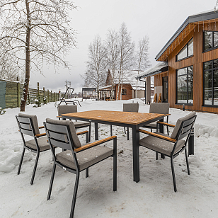 Обеденный комплект Lite Oscar со столешницей из тика, садовая мебель