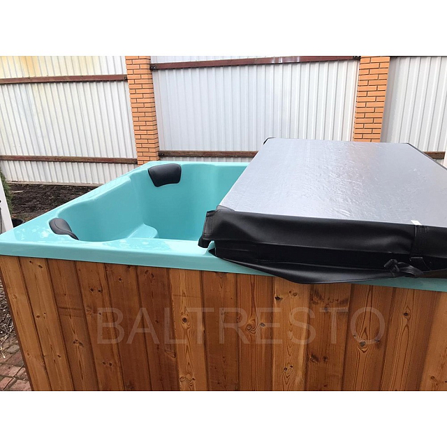 Купель с печкой Baltresto Quattro 2 х 1.7 м бирюзовая 