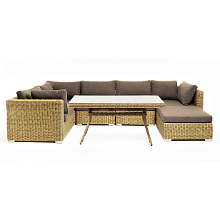 Обеденная группа 4SIS Лунго угловая Цвет: соломенный, садовая мебель