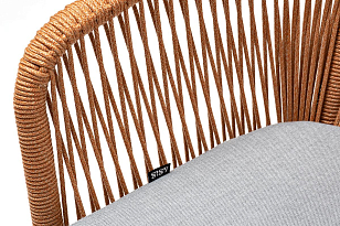 Стул 4SIS Марсель,каркас светло-серый муар, роуп оранжевый меланж, ткань светло-серая, садовая мебель