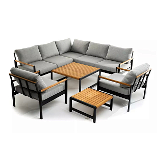 Лаунж зона из алюминия Joygarden Maya L Цвет: темный графит, садовая мебель